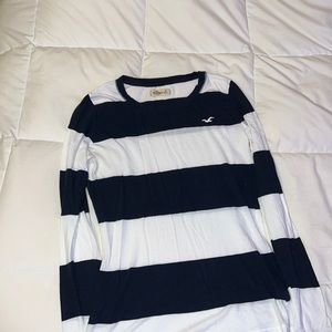 Hollister Long sleeve shirt navy and white